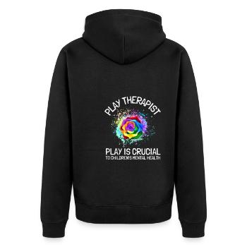Play Therapist - Recreational Therapy Therapist RT - Unisex Premium Organic Zip Hoodie - black - Back - Nico (187cm)