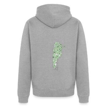 Argentine Régions Buenos Aires - Veste à capuche bio Premium Unisexe - gris chiné - Dos - Nico (187cm)