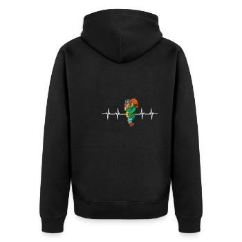Calendrier aztèque - Quetzalcoatl - Veste à capuche bio Premium Unisexe - noir - Dos - Nico (187cm)