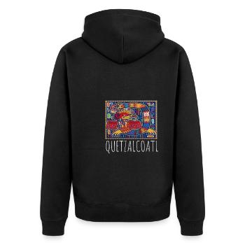 Calendrier aztèque - Quetzalcoatl - Veste à capuche bio Premium Unisexe - noir - Dos - Nico (187cm)