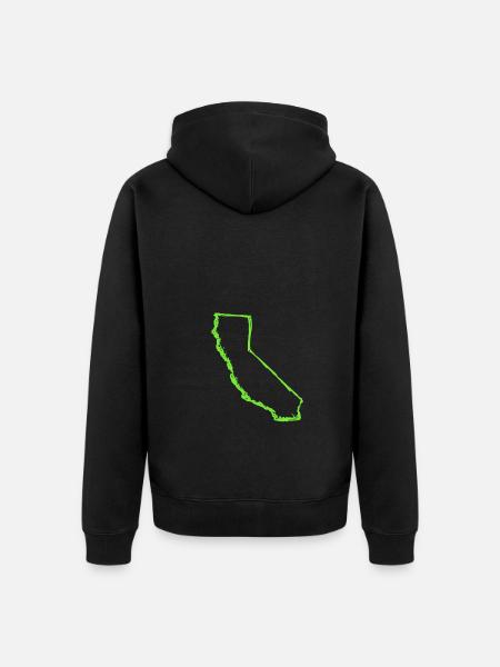 California This Place - Unisex Premium Organic Zip Hoodie - black