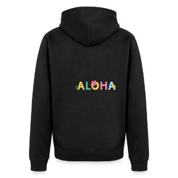 Waikiki Honolulu Island - Unisex Premium Organic Zip Hoodie - black - Back - Nico (187cm)