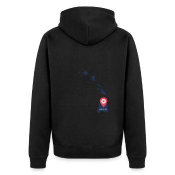 Waikiki Honolulu Island - Unisex Premium Organic Zip Hoodie - black - Back - Nico (187cm)