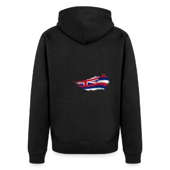 Waikiki Honolulu Island - Unisex Premium Bio Zip Hoodie - Schwarz - Hinten - Nico (187cm)