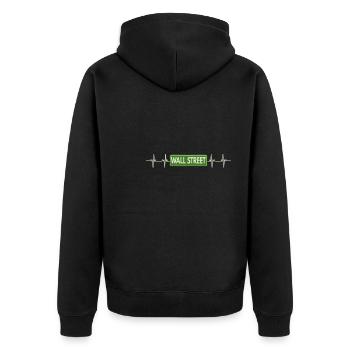 NY Stock Exchange Bull - Unisex Premium Bio Zip Hoodie - Schwarz - Hinten - Nico (187cm)