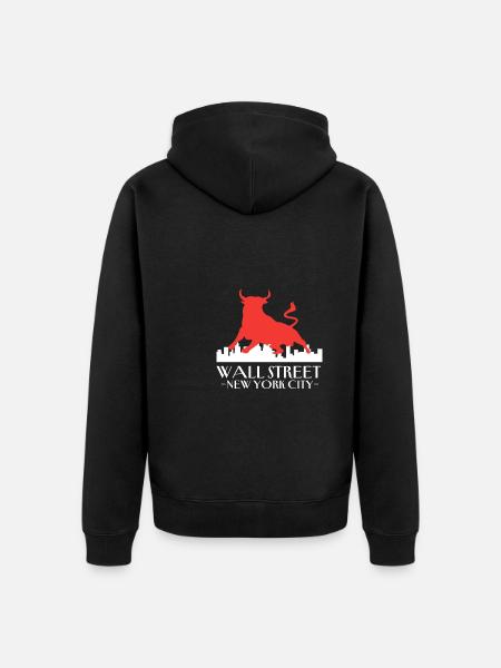 NY Stock Exchange Bull - Unisex Premium Organic Zip Hoodie - black