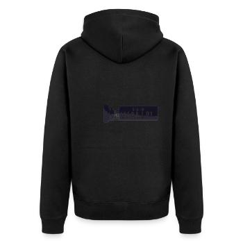 NY Stock Exchange Bull - Unisex Premium Bio Zip Hoodie - Schwarz - Hinten - Nico (187cm)