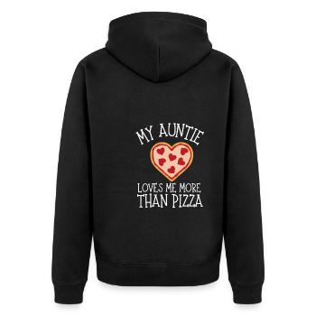 My Aunt Is Definitely Cooler Than My Dad - Unisex Premium Organic Zip Hoodie - black - Back - Nico (187cm)
