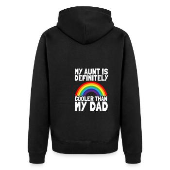 My Aunt Is Definitely Cooler Than My Dad - Unisex Premium Organic Zip Hoodie - black - Back - Nico (187cm)