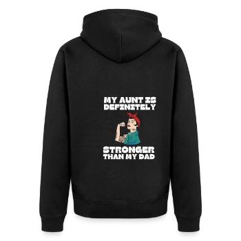 My Aunt Is Definitely Cooler Than My Dad - Unisex Premium Organic Zip Hoodie - black - Back - Nico (187cm)