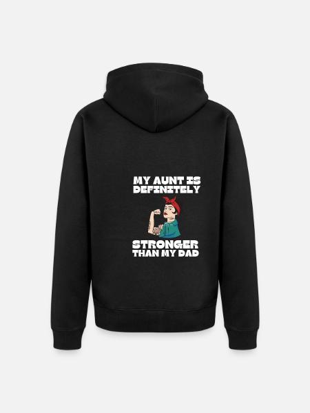 Min tante er helt sikkert sejere end min far - Premium økologisk unisex-hættejakke - sort
