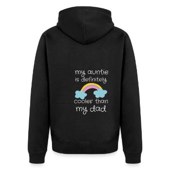 My Aunt Is Definitely Cooler Than My Dad - Unisex Premium Organic Zip Hoodie - black - Back - Nico (187cm)