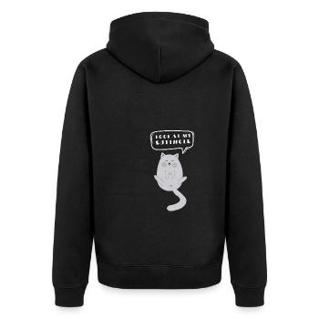 Cat Butthole - Unisex Premium Organic Zip Hoodie - black - Back - Nico (187cm)
