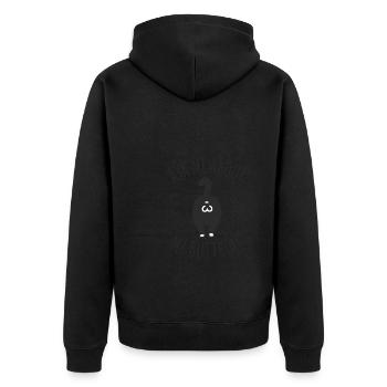 Cat Butthole - Unisex Premium Organic Zip Hoodie - black - Back - Nico (187cm)