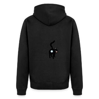 Cat Butthole - Unisex Premium Organic Zip Hoodie - black - Back - Nico (187cm)