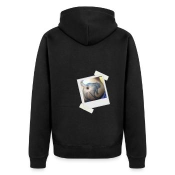 Cat Butthole - Unisex Premium Organic Zip Hoodie - black - Back - Nico (187cm)