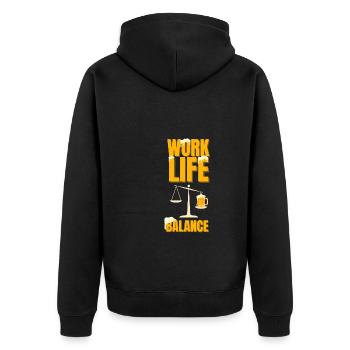 This job makes me drink - Unisex Premium Organic Zip Hoodie - black - Back - Nico (187cm)
