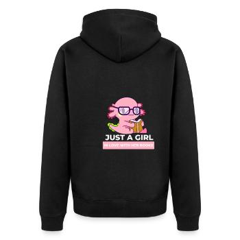 Reading For Girls - Juste une fille amoureuse d’elle - Veste à capuche bio Premium Unisexe - noir - Dos - Nico (187cm)