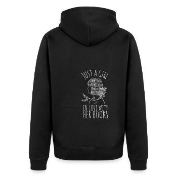 Reading For Girls - Juste une fille amoureuse d’elle - Veste à capuche bio Premium Unisexe - noir - Dos - Nico (187cm)