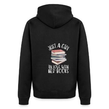 Reading For Girls - Juste une fille amoureuse d’elle - Veste à capuche bio Premium Unisexe - noir - Dos - Nico (187cm)