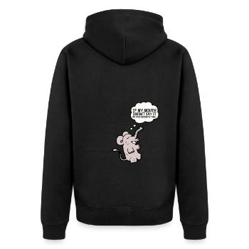 Si ma bouche ne dis-le pas, mon visage le fera certainement: - Veste à capuche bio Premium Unisexe - noir - Dos - Nico (187cm)