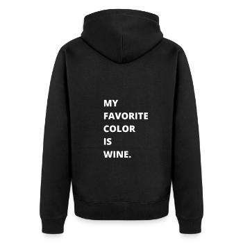 Dégustation de vin - Le vin est ma couleur préférée - Veste à capuche bio Premium Unisexe - noir - Dos - Nico (187cm)