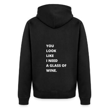 Dégustation de vin - Le vin est ma couleur préférée - Veste à capuche bio Premium Unisexe - noir - Dos - Nico (187cm)