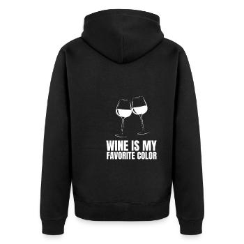 Dégustation de vin - Le vin est ma couleur préférée - Veste à capuche bio Premium Unisexe - noir - Dos - Nico (187cm)