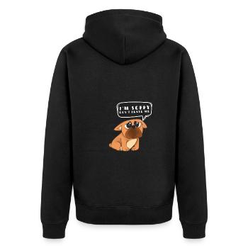Excuses de couple - Je suis désolé de ne pas me quitter - Veste à capuche bio Premium Unisexe - noir - Dos - Nico (187cm)