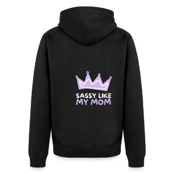Aunt Niece Matching - Im sassy like my aunt - Unisex Premium Bio Zip Hoodie - Schwarz - Hinten - Nico (187cm)