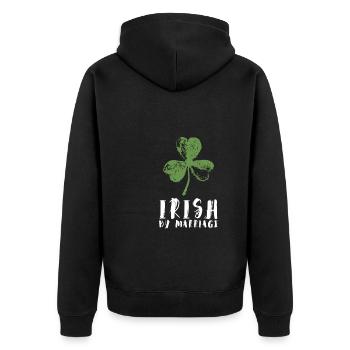 Italia - Italian by marriage - Unisex Premium Bio Zip Hoodie - Schwarz - Hinten - Nico (187cm)