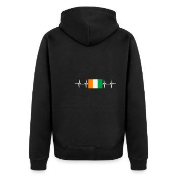 Drapeau africain - Côte d’Ivoire - Veste à capuche bio Premium Unisexe - noir - Dos - Nico (187cm)