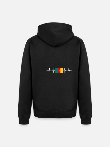 African Flag - Cameroon - Unisex Premium Organic Zip Hoodie - black
