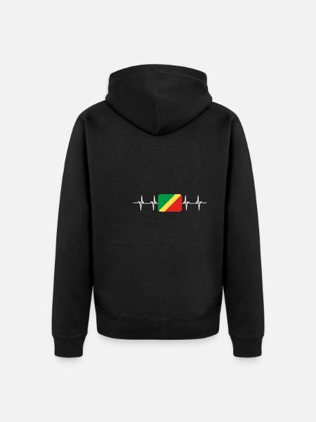 Drapeau africain - Congo - Veste à capuche bio Premium Unisexe - noir