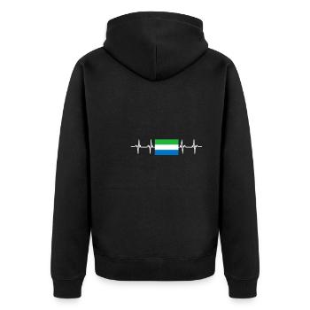 African Flag - Sierra Leone - Unisex Premium Organic Zip Hoodie - black - Back - Nico (187cm)