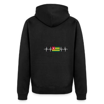 Drapeau africain - Togo - Veste à capuche bio Premium Unisexe - noir - Dos - Nico (187cm)