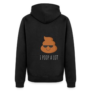 I Poop A Lot - Unisex Premium Organic Zip Hoodie - black - Back - Nico (187cm)