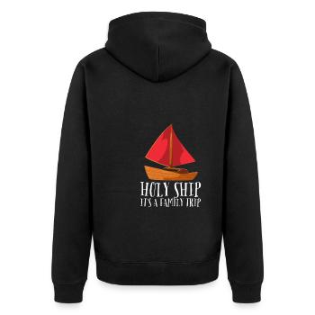 Cruise Vacation Family Trip - Holy Ship Girls Trip - Unisex Premium Bio Zip Hoodie - Schwarz - Hinten - Nico (187cm)
