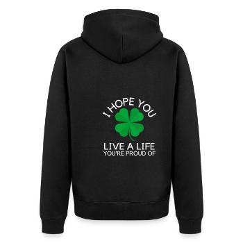 Inspirational - I hope you live a life you're - Unisex Premium Organic Zip Hoodie - black - Back - Nico (187cm)