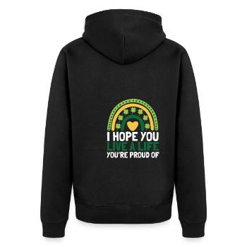 Inspirational - I hope you live a life you're - Unisex Premium Organic Zip Hoodie - black - Back - Nico (187cm)