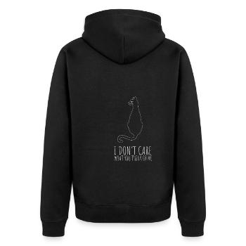 LGBTQ - I don't care what you think about me - Unisex Premium Organic Zip Hoodie - black - Back - Nico (187cm)