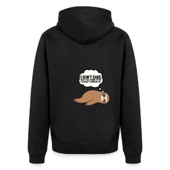 LGBTQ - I don't care what you think about me - Unisex Premium Organic Zip Hoodie - black - Back - Nico (187cm)