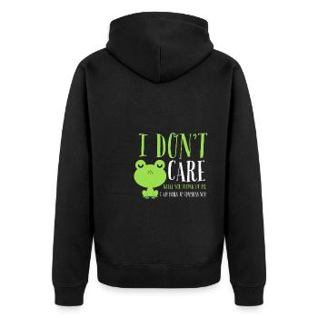 LGBTQ - I don't care what you think about me - Unisex Premium Organic Zip Hoodie - black - Back - Nico (187cm)