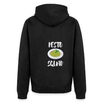 Italian Cuisine - Basil Pesto Is The Besto - Unisex Premium Bio Zip Hoodie - Schwarz - Hinten - Nico (187cm)