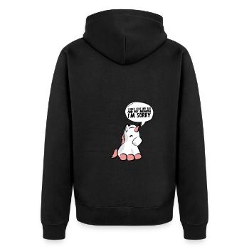 Je n’aime que mon lit et ma maman je suis désolé - Veste à capuche bio Premium Unisexe - noir - Dos - Nico (187cm)