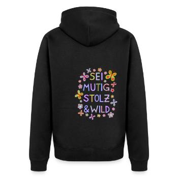 Courageux Fierté Sauvage Belle Dicton Motivation Enfants - Veste à capuche bio Premium Unisexe - noir - Dos - Nico (187cm)