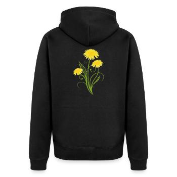 Pissenlit réaliste, pissenlit, pissenlit - Veste à capuche bio Premium Unisexe - noir - Dos - Nico (187cm)