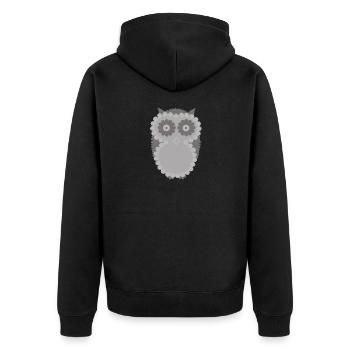 Chouette hulotte aux grands yeux curieux - Veste à capuche bio Premium Unisexe - noir - Dos - Nico (187cm)