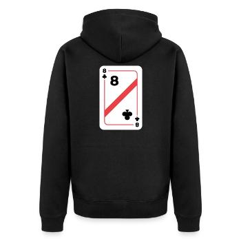 Cross Eight Playing Card Poker Card - Veste à capuche bio Premium Unisexe - noir - Dos - Nico (187cm)