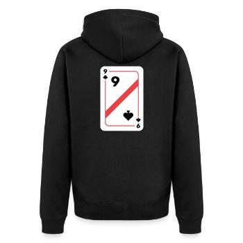 Neuf piques Carte à jouer Carte de poker - Veste à capuche bio Premium Unisexe - noir - Dos - Nico (187cm)